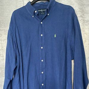 Polo By Ralph Lauren Men’s Long Sleeve Blake Button Down Shirt Size XL - Blue
